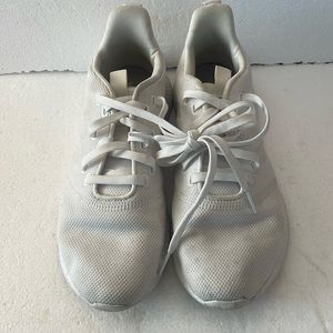 Adidas cloudfoam athletic running shoes sneakers white pink women’s size…